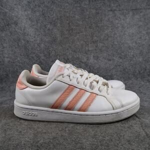 Adidas Shoes Womens 8 Casual Sneakers Grand Court Trainer White Pink Lifestyle